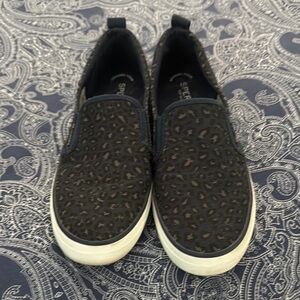 Skechers Black Leopard Slip-On Sneakers